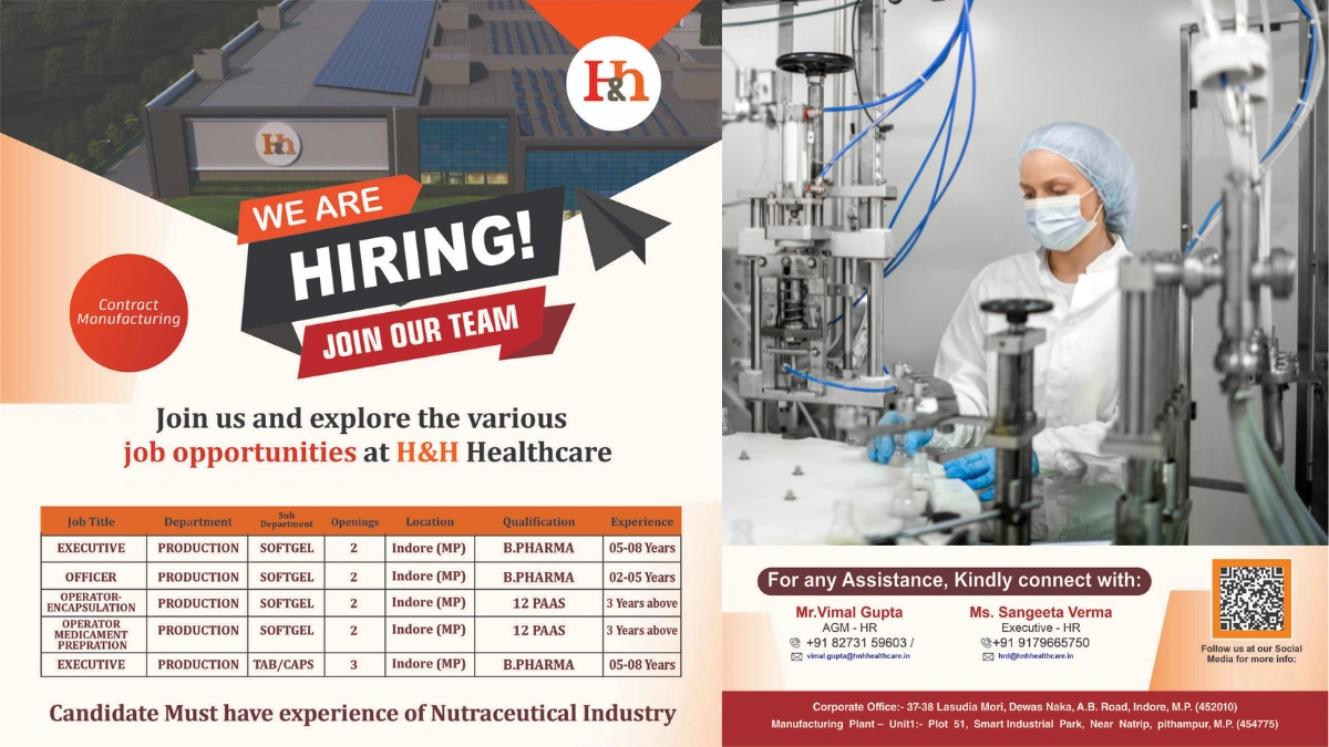H&H Healthcare - Job Opportunities in Softgel and Tab & Caps Production