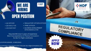 HOF Pharma – Job Openings for Quality Assurance, Regulatory Affairs and Business Development Departments