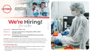 Hetero Labs Ltd Hiring for Regulatory Affairs (API) Professional