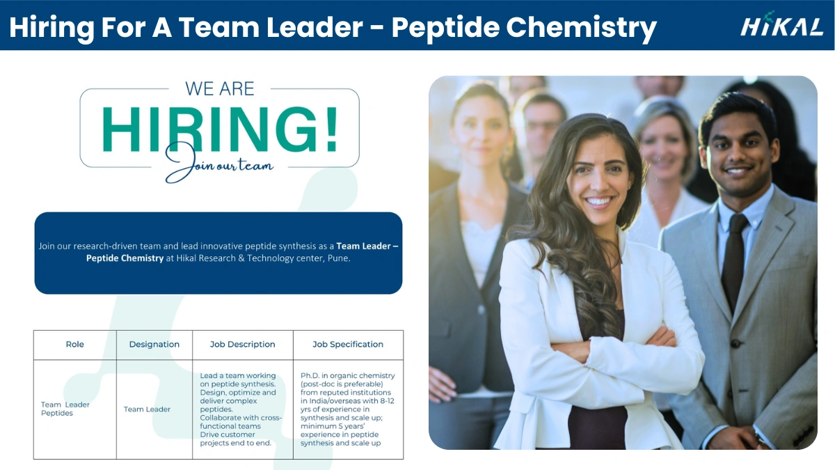 Hikal Is Hiring For A Team Leader - Peptide Chemistry