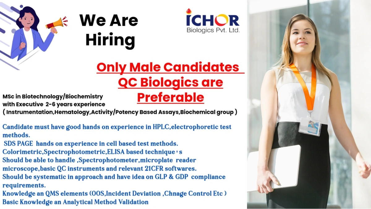 ICHOR Biologics Urgent Hiring for a QC Biologics Executive