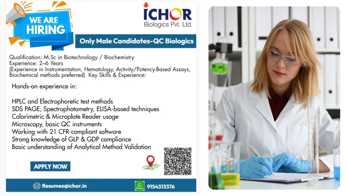 Ichor Biologics Is Hiring for QC Biologics Roles in Hyderabad