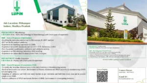 Lupin Limited Walk-In Interview for QA, QC & Microbiology Roles