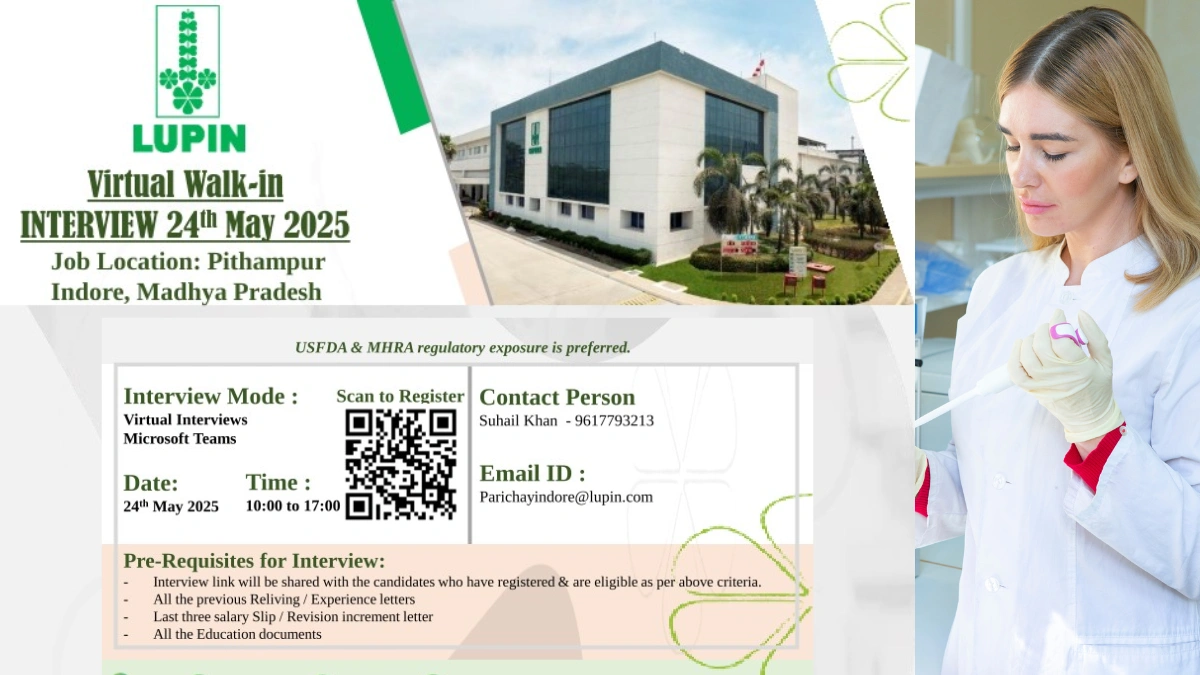 Lupin Limited Walk-In Interview for Quality Control Roles