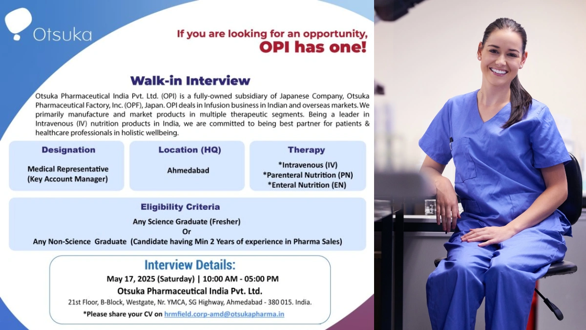 Otsuka Pharmaceutical India Pvt. Ltd. Walk-In Interview for Medical Representative