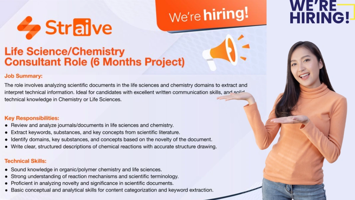 Straive Is Hiring for Life Science, Chemistry Consultant (6-Month Project)