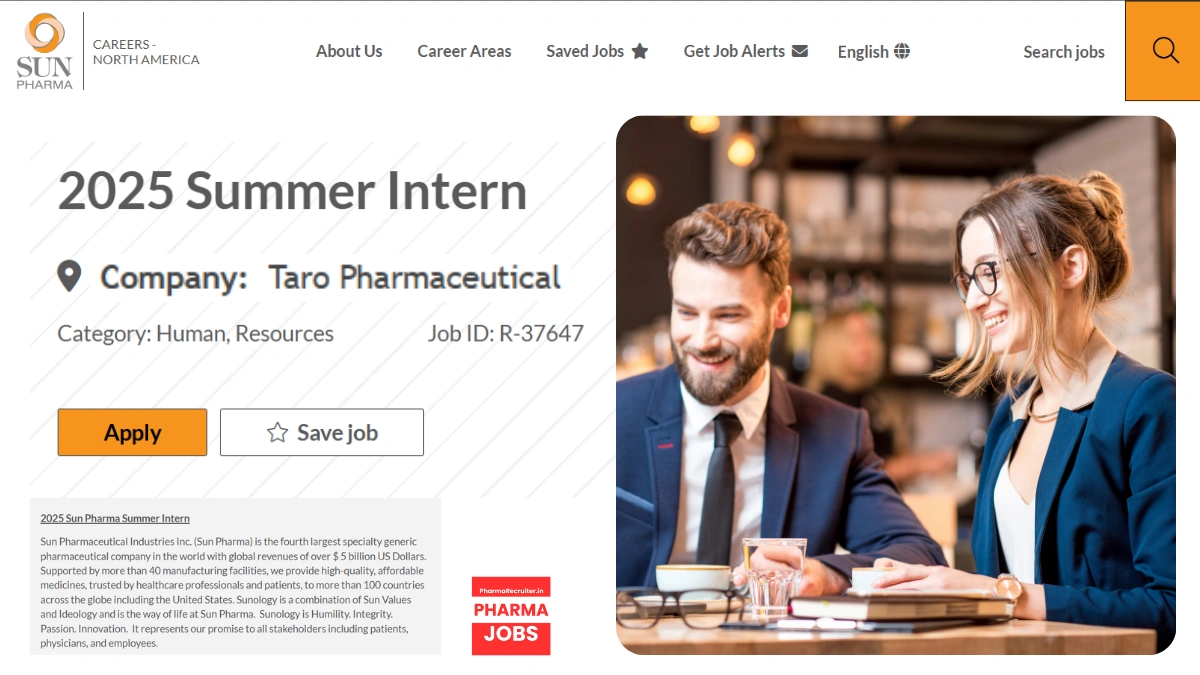 Sun Pharma 2025 Summer Internship
