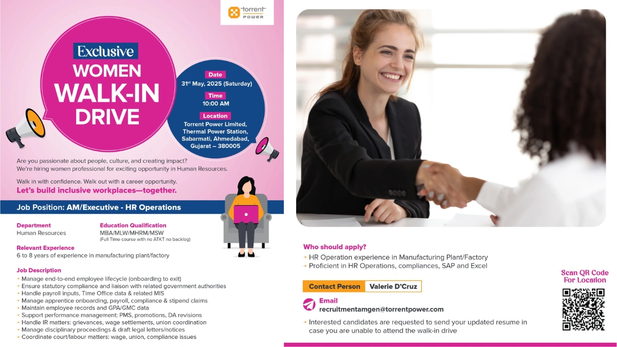 Torrent Power - Women Walk-In Drive for HR Operations