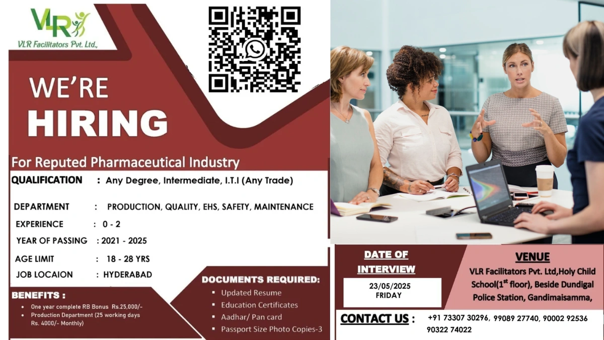 VLR Facilitators Walk-In Interviews for Pharmaceutical Roles