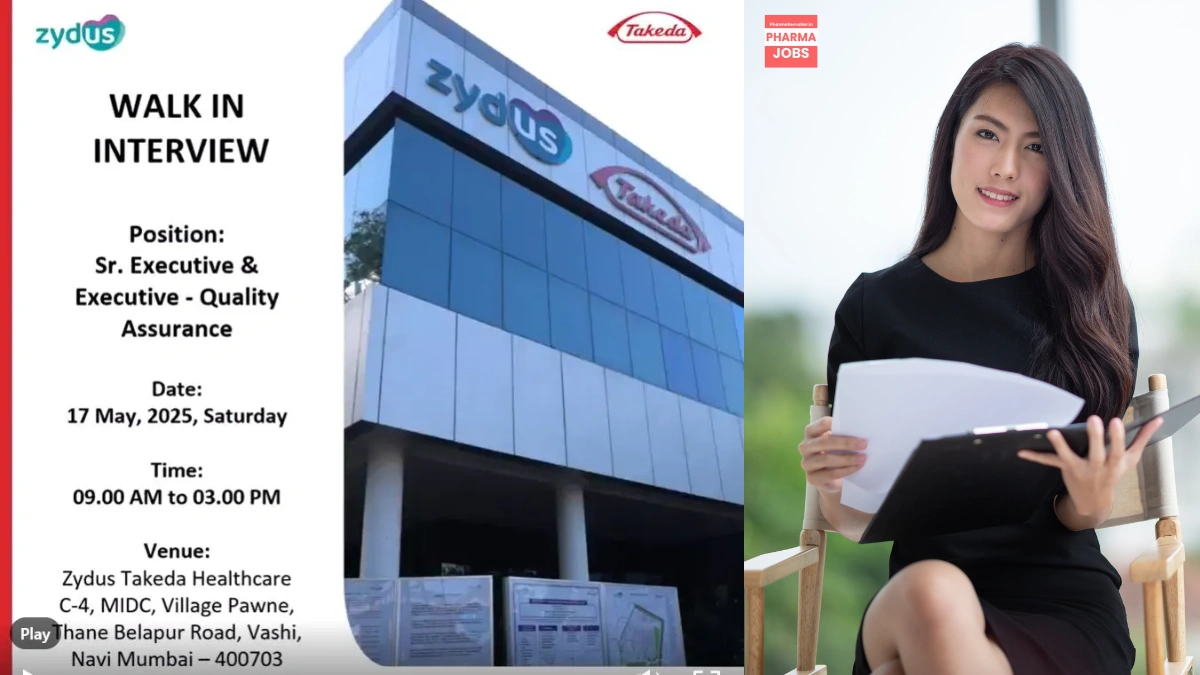 Zydus Takeda Healthcare Walk-In Interview for Quality Assurance