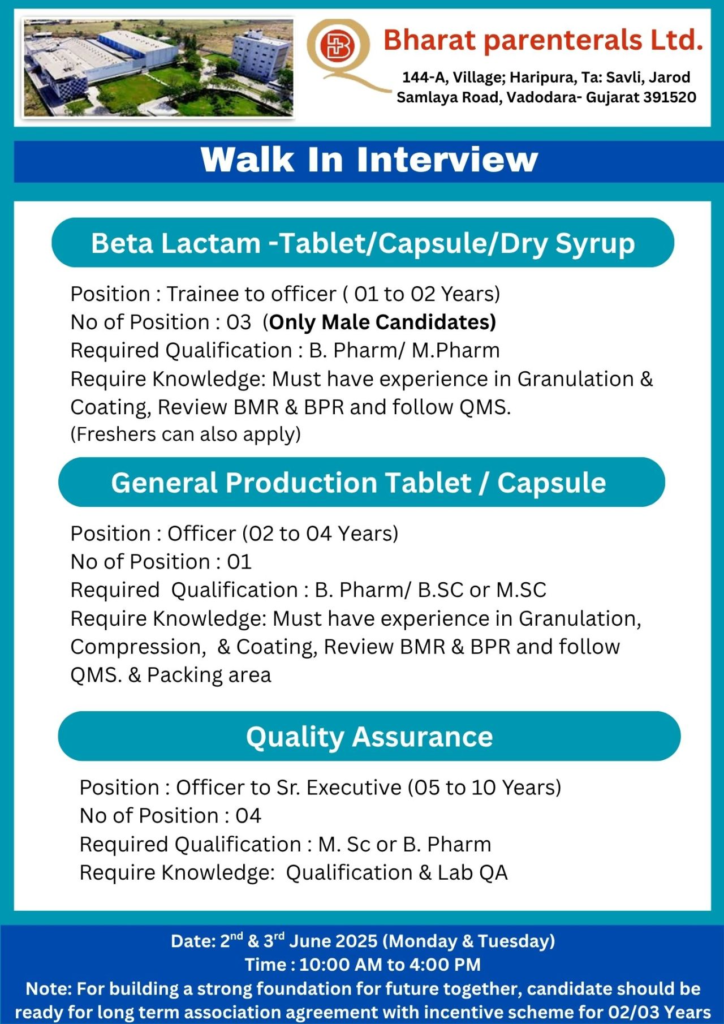 Bharat Parenterals Walk In