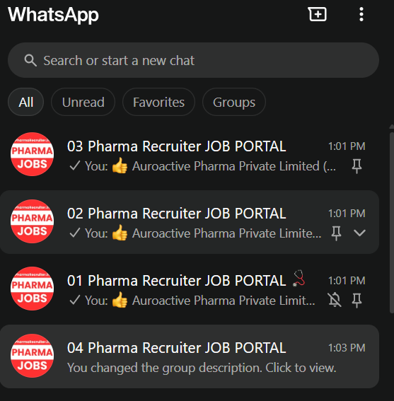 Pharma Jobs WhatsApp Groups Link 