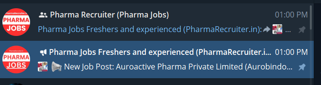 Pharma Jobs Telegram Group