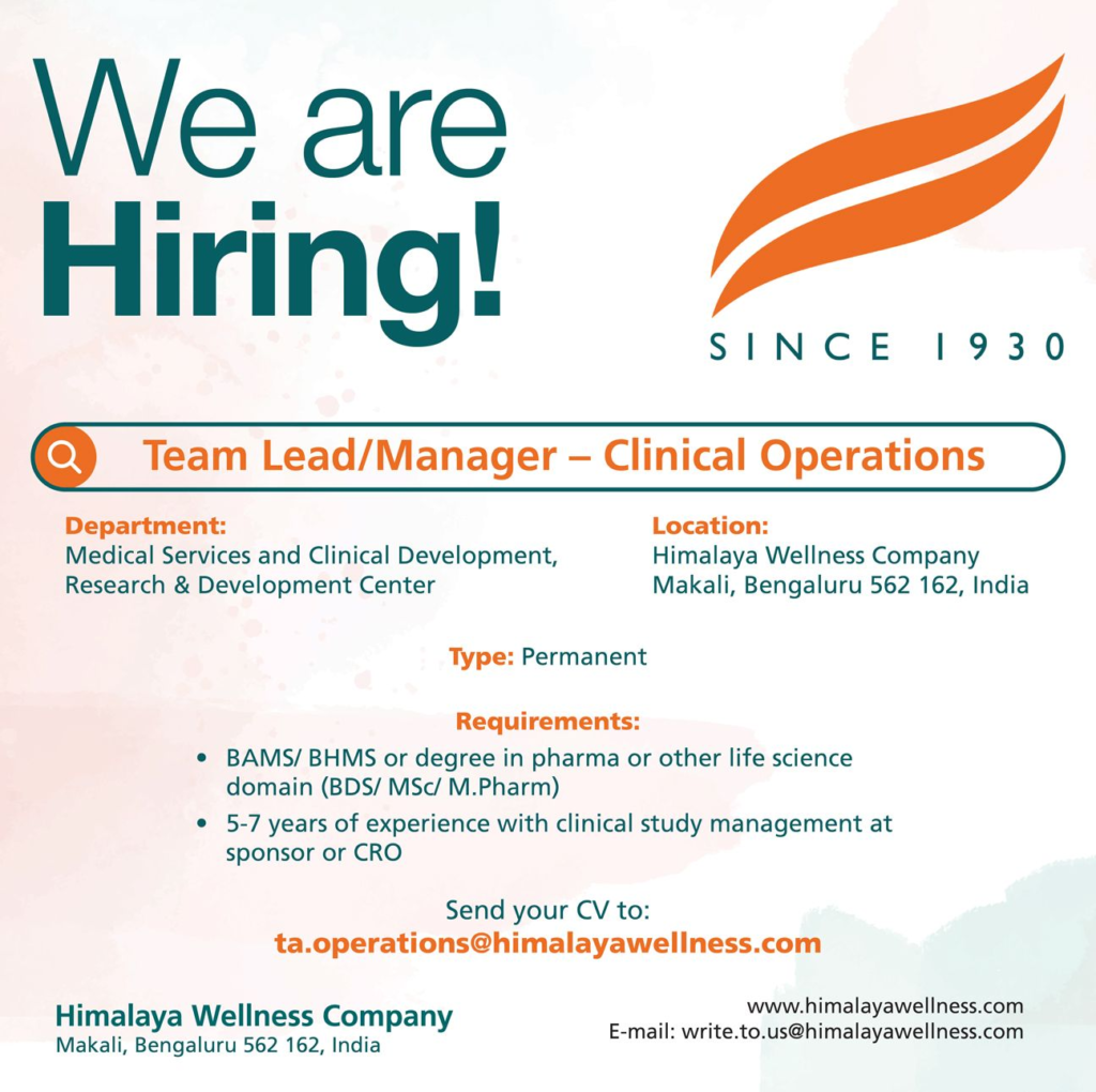 Himalaya Wellness Company Hiring Team Lead/Manager - Clinical Operations