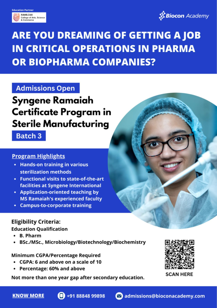 Join the Syngene Ramaiah Certificate Program