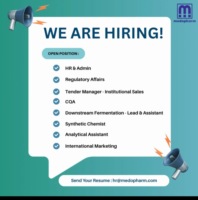 Medopharm - Urgent Hiring for Multiple Positions