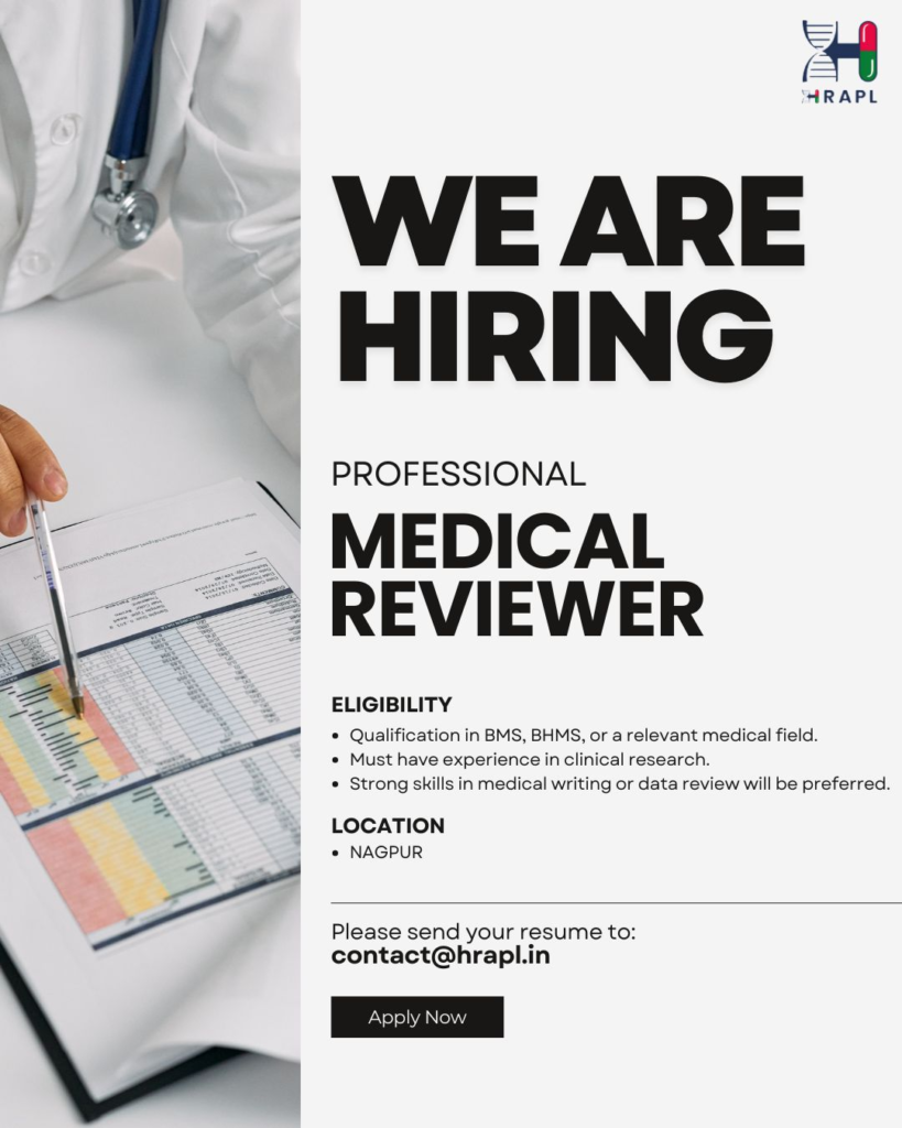 HRAPL Is Hiring A Professional Medical Reviewer in Nagpur