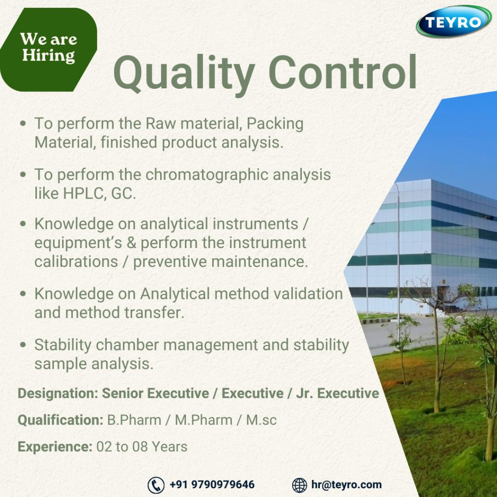 Teyro Labs Is Hiring for Quality Control Opportunities in Chennai
