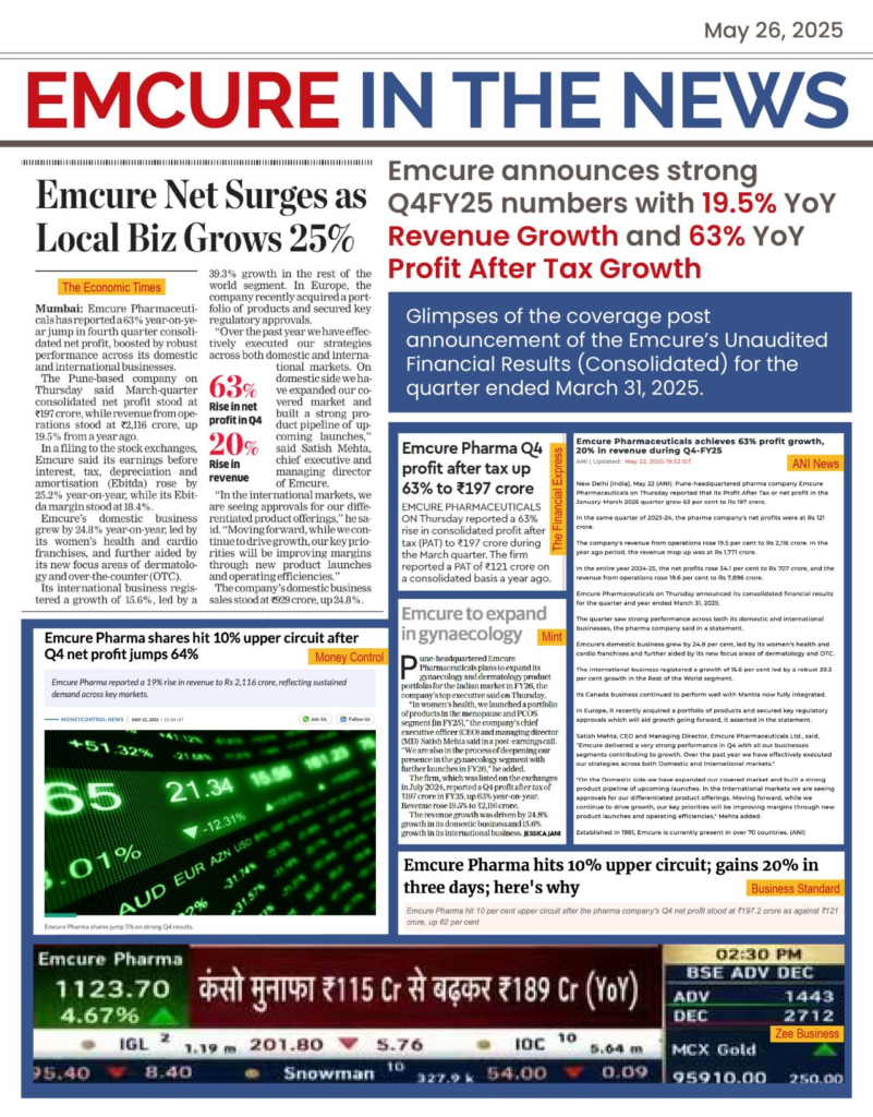 Emcure Pharmaceuticals Q4 FY25 - 19.5% Revenue Growth Signals Bright Future for Pharma Careers