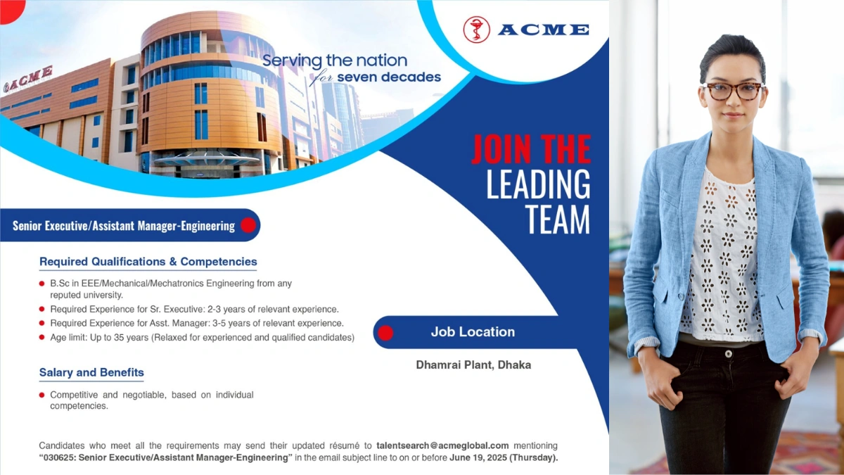 ACME Laboratories - Urgent Hiring for Assistant Engineer and Senior Executive & Assistant Manager – Engineering