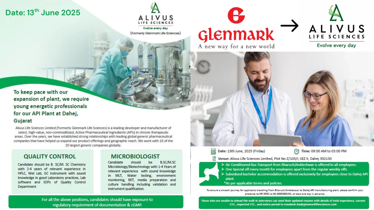 Alivus Life Sciences Walk-In Interview for Quality Control and Microbiologist Roles