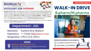 BioMatrix Healthcare Walk-In Interview for ADL Officer & Sr. Officer Roles – July 2025