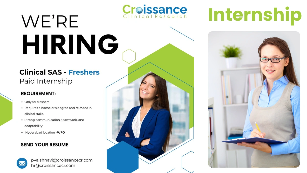 Croissance Clinical Research - Internship for Clinical SAS (Fresher)