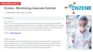 Enzene is Hiring for Microbiology Associate Scientist – 2025