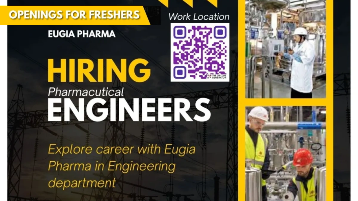 Eugia Pharma is Hiring for Engineering Opportunities for Diploma Freshers