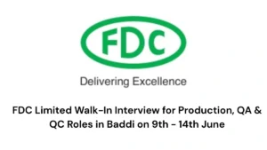 FDC Limited Walk-In Interview for Production, QA & QC Roles in Baddi