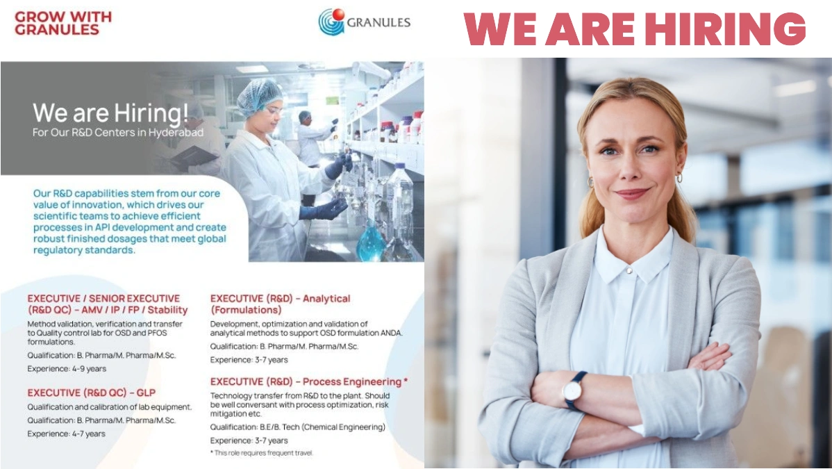 Granules India Limited Walk-In Drive for R&D Jobs in Hyderabad