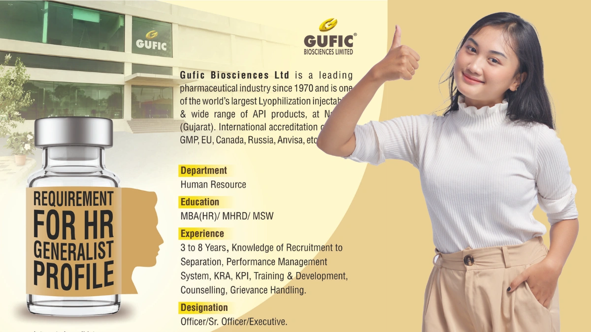 Gufic Biosciences Hiring for HR Generalist Opportunity in Navsari