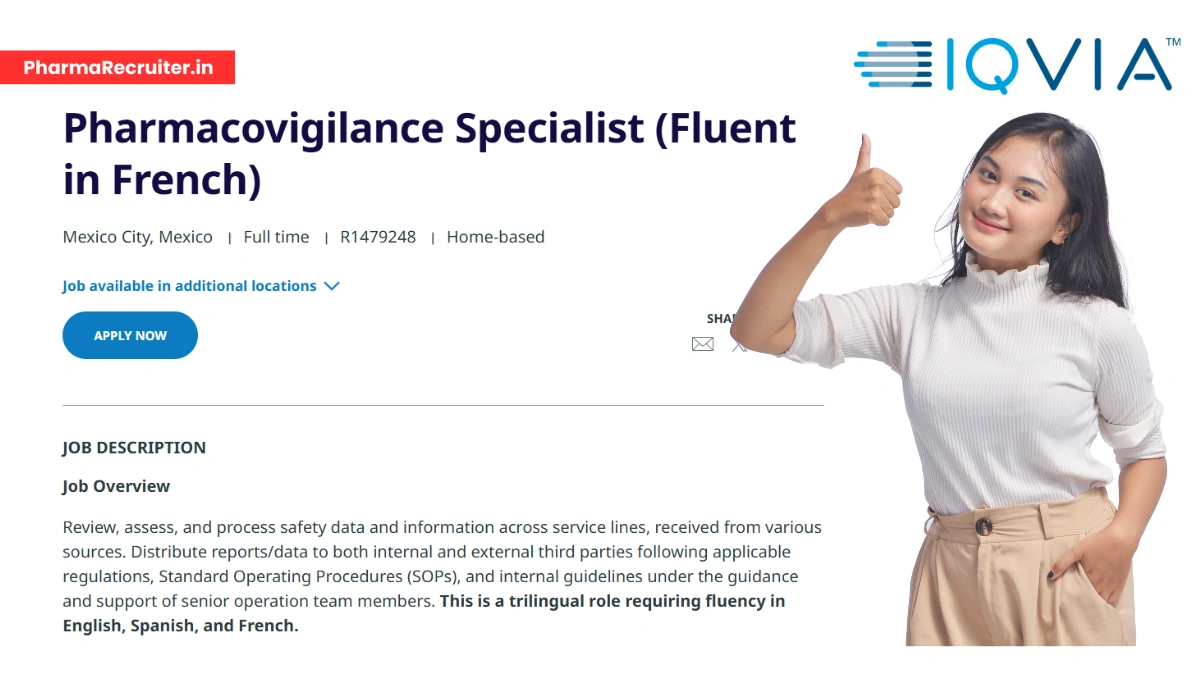 IQVIA Hiring Pharmacovigilance Specialist (Clinical Research) in Mexico City