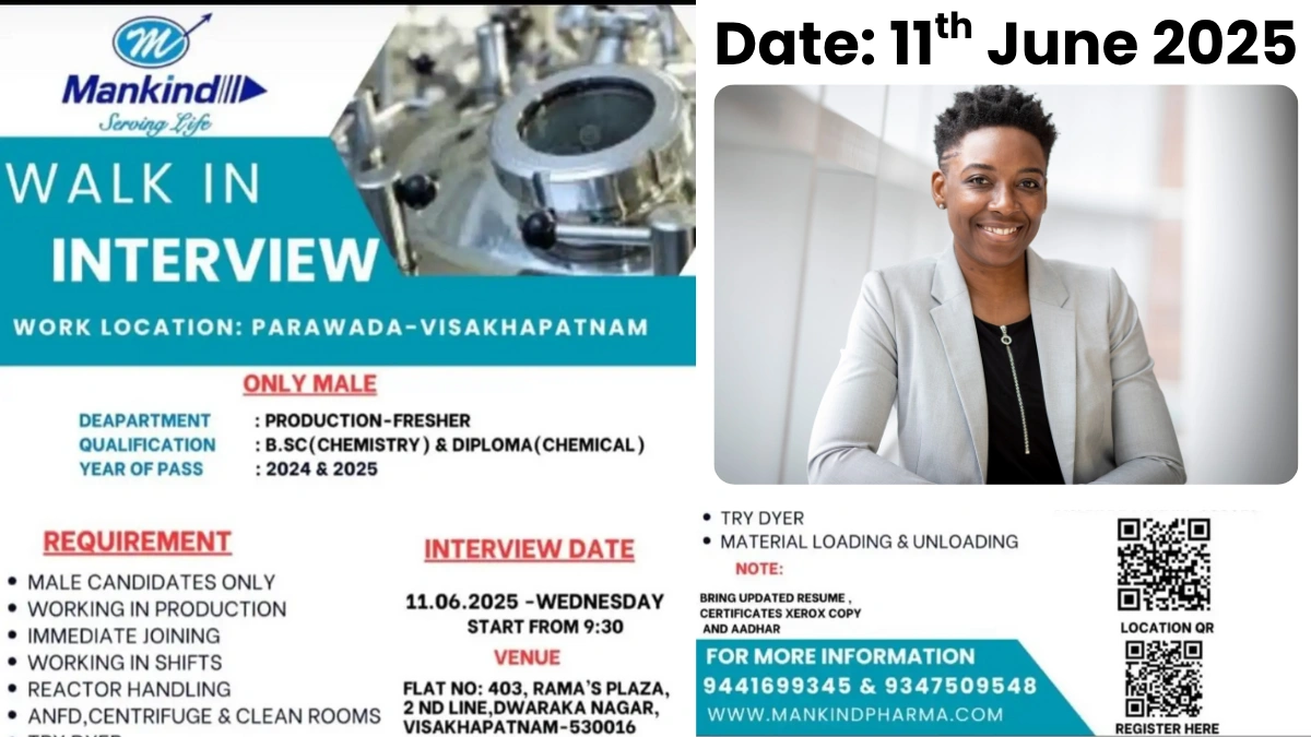 Mankind Pharma Walk-In Interview for Production Freshers