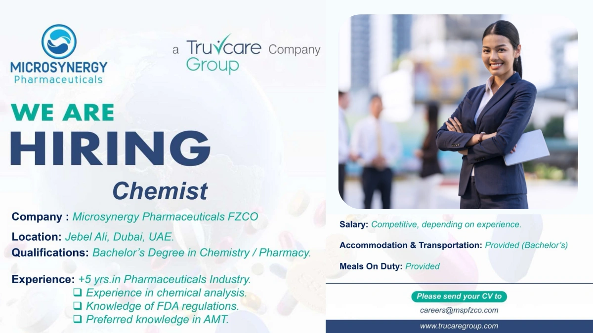 Microsynergy Pharmaceuticals - Job Opening for Chemist Role