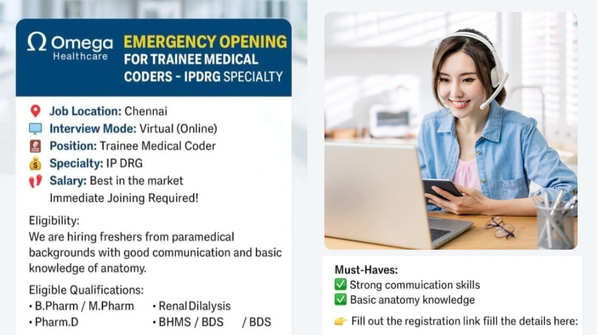 Omega Healthcare Hiring Trainee Medical Coder (IP-DRG Specialty) - June 2025