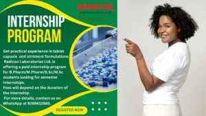 Radicon Laboratories Ltd Paid Internship Program - Pharma Internships in Greater Noida