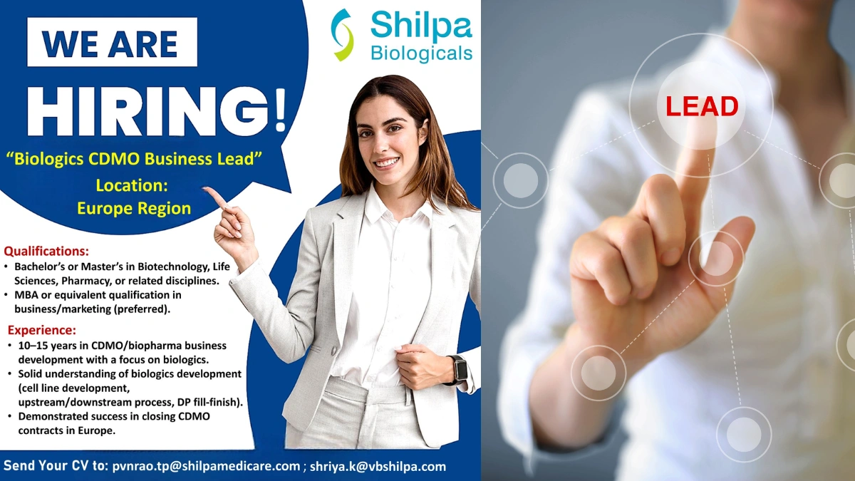 Shilpa Biologicals Hiring for Biologics CDMO Business Lead