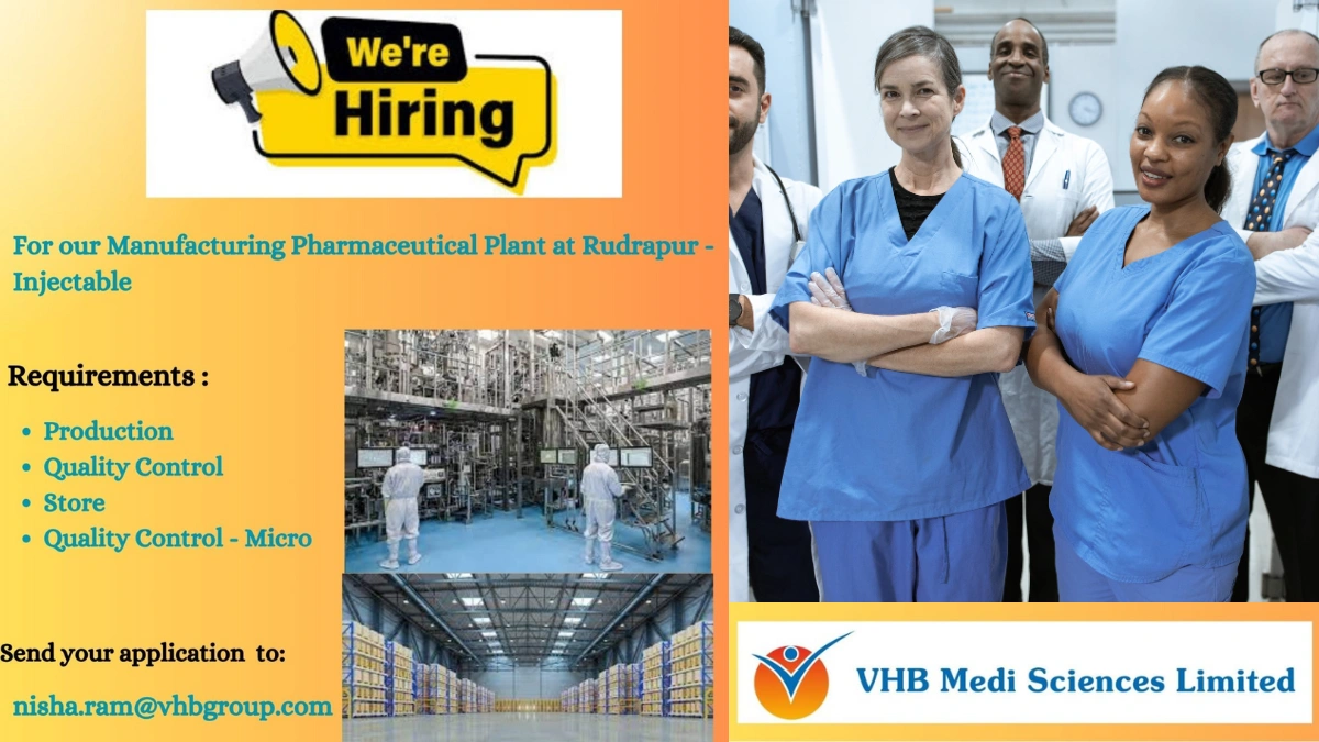 VHB Medi Sciences Limited - Job Openings for Injectable Roles