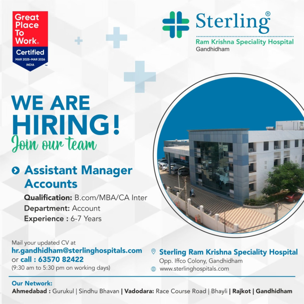 Sterling Ram Krishna Speciality Hospital Hiring for Assistant Manager Accounts