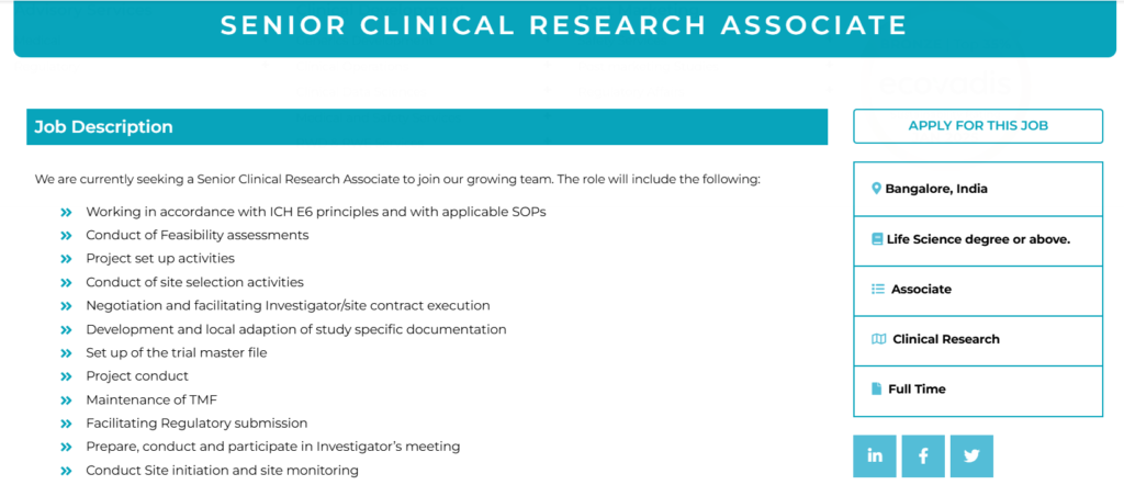 Navitas Life Sciences is Hiring for Senior Clinical Research Associate
