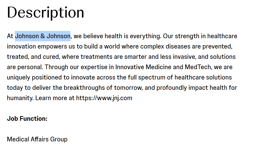 Johnson & Johnson is Hiring for Medical Affairs Head – Mumbai, India