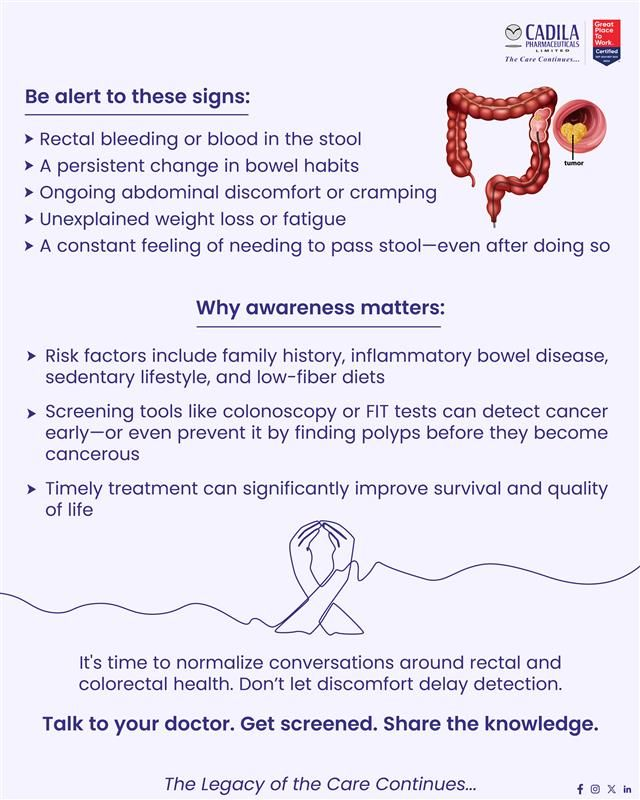 Rectal Cancer - Silent Symptoms, Serious Impact by Cadila Pharma