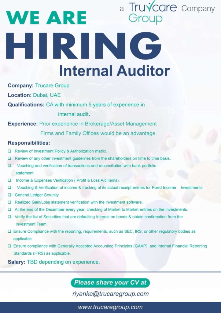 Trucare Group - Job Openings for Production Assistant, Junior Officer, and Internal Auditor Roles in Dubai