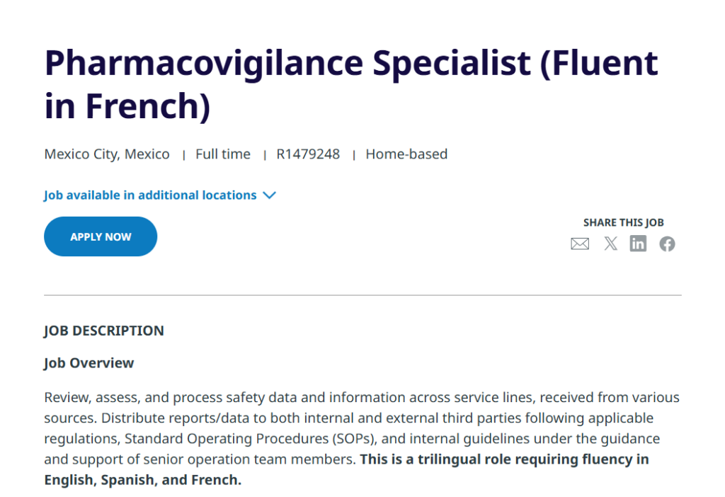 IQVIA Hiring Pharmacovigilance Specialist (Clinical Research) in Mexico City