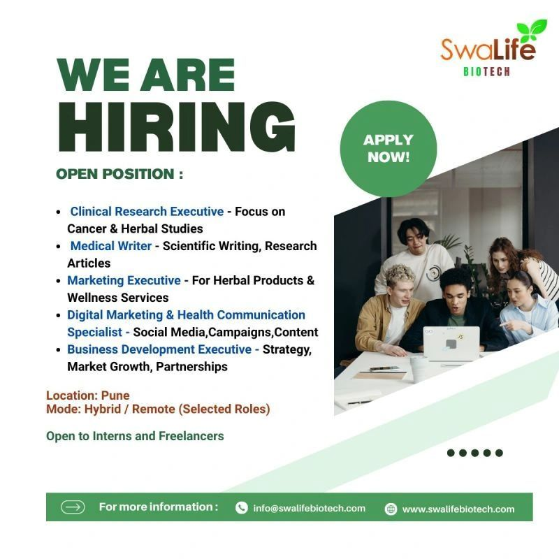 SwaLife Biotech is Hiring for Clinical Research and Marketing