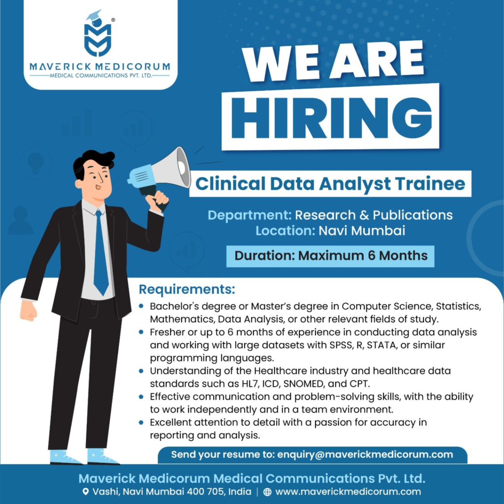Maverick Medicorum Hiring Clinical Data Analyst Trainee
