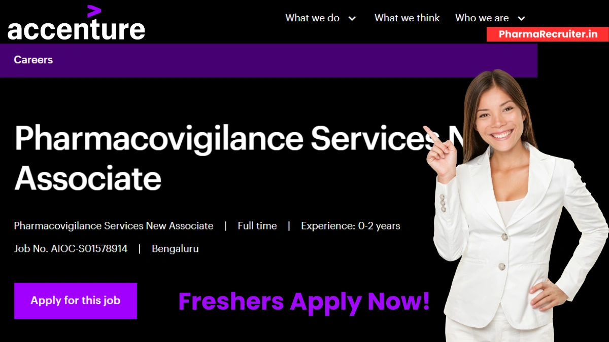 Accenture is Hiring Freshers for Pharmacovigilance Services New Associate