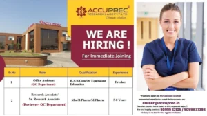 Accuprec Research Labs - Hiring Freshers for QC Roles
