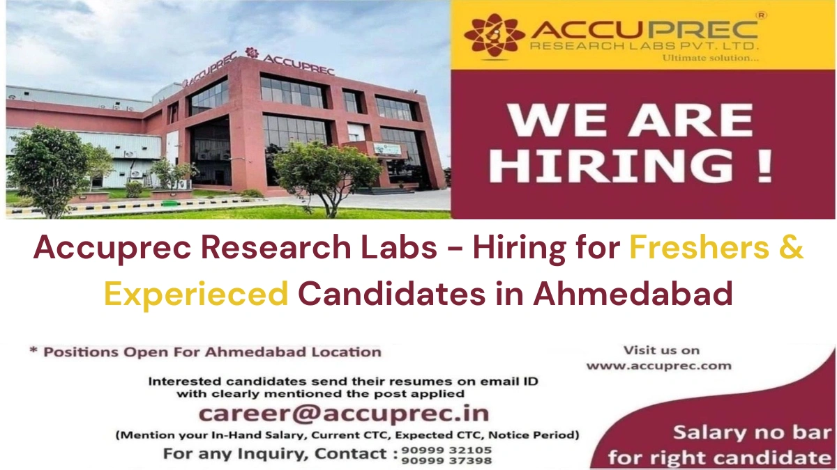 Accuprec Research Labs - Hiring for Freshers & Experieced Candidates